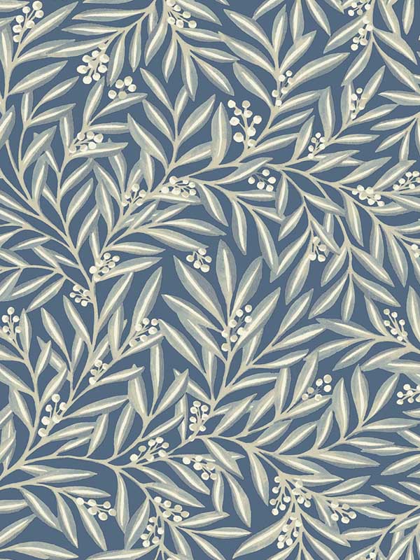 Rowan fabric in dusty blue color - pattern number AC9132 - by Ronald Redding in the Arts and Crafts collection