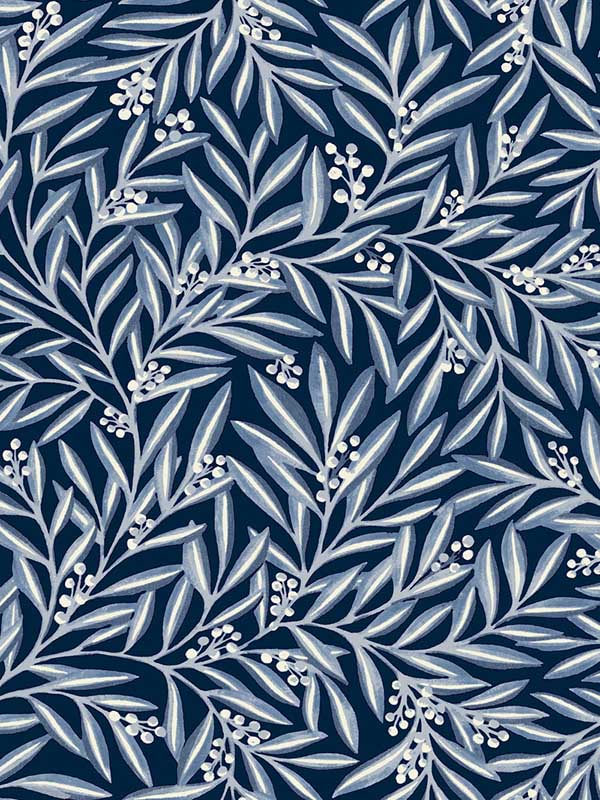 Rowan fabric in navy color - pattern number AC9133 - by Ronald Redding in the Arts and Crafts collection
