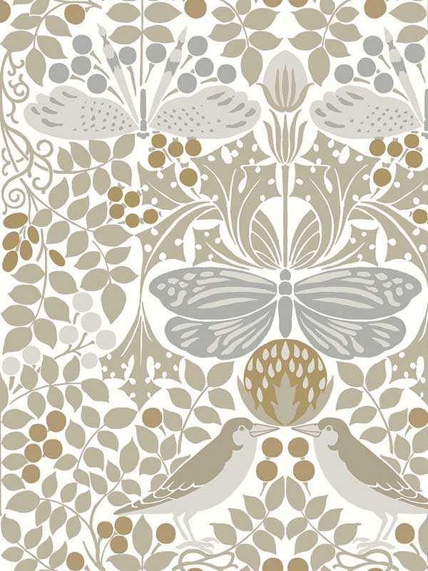 Butterfly Garden fabric in white color - pattern number AC9163 - by Ronald Redding in the Arts and Crafts collection