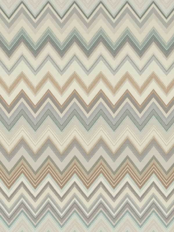 Happy Zigzag fabric in green color - pattern number MI10333 - by York in the Missoni Home 04 collection