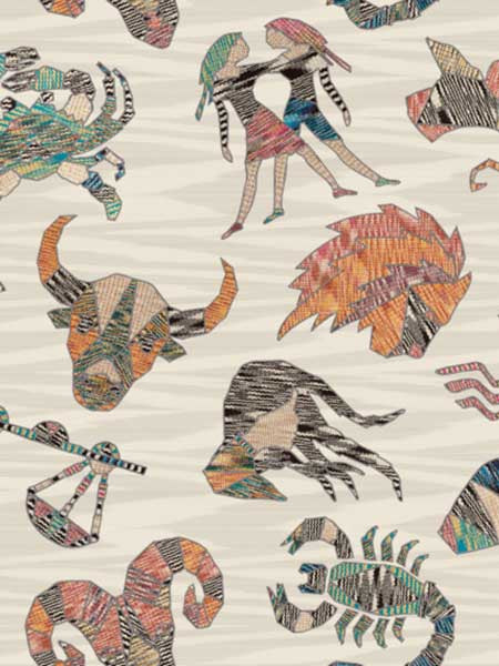 Constellations fabric in grey color - pattern number MI10352 - by York in the Missoni Home 04 collection