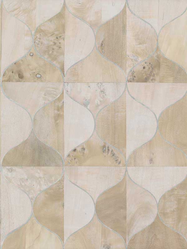 Burlwood Ogee fabric in white color - pattern number DT5002 - by Candice Olson in the After Eight collection