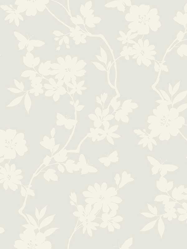 Flutter Vine fabric in white color - pattern number DT5024 - by Candice Olson in the After Eight collection