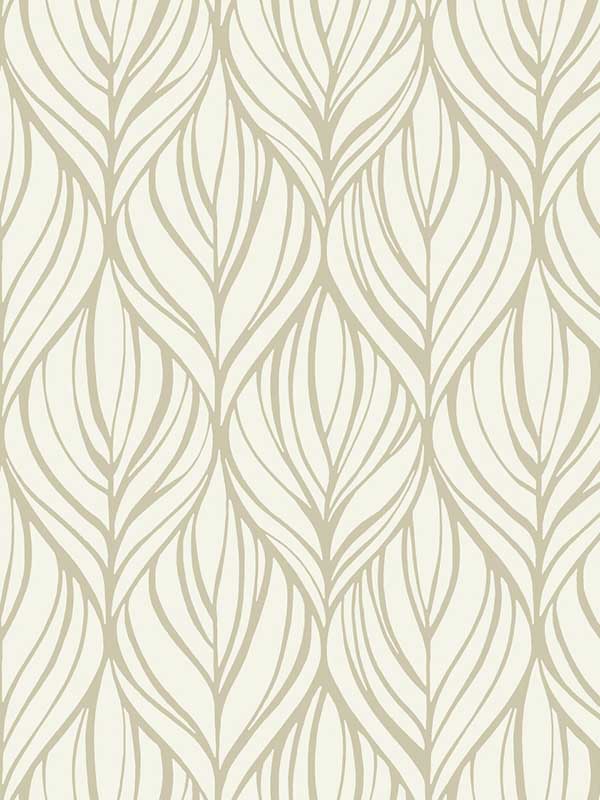 Palma wallpaper in white and gold color - pattern number DT5081 - by Candice Olson in the After Eight collection