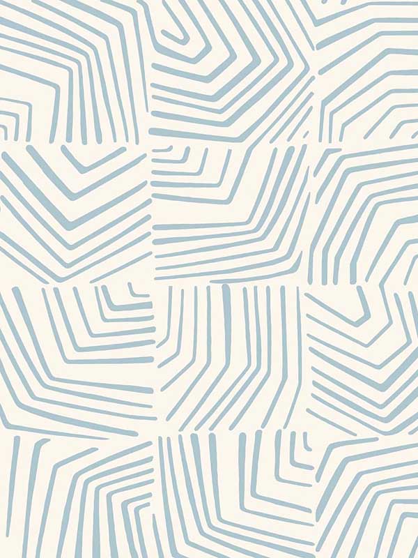 Linework Maze fabric in sky blue color - pattern number SL80202 - by Seabrook in the The Simple Life collection