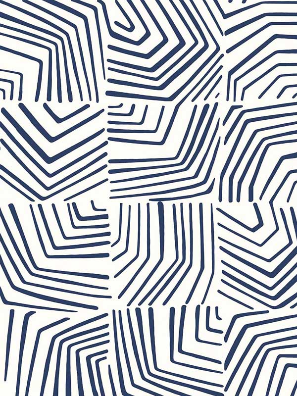 Linework Maze fabric in imperial blue color - pattern number SL80212 - by Seabrook in the The Simple Life collection