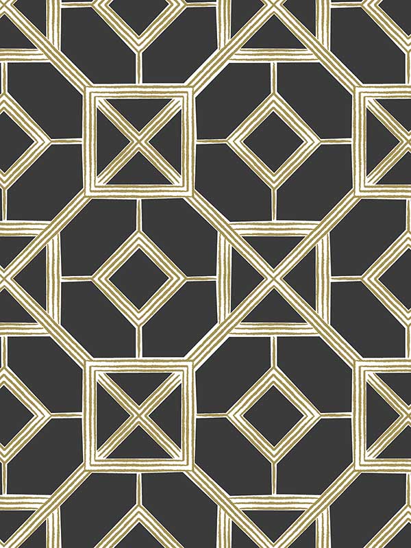 Livia Trellis fabric in black color - pattern number 4014-26409 - by A Street Prints in the Seychelles collection
