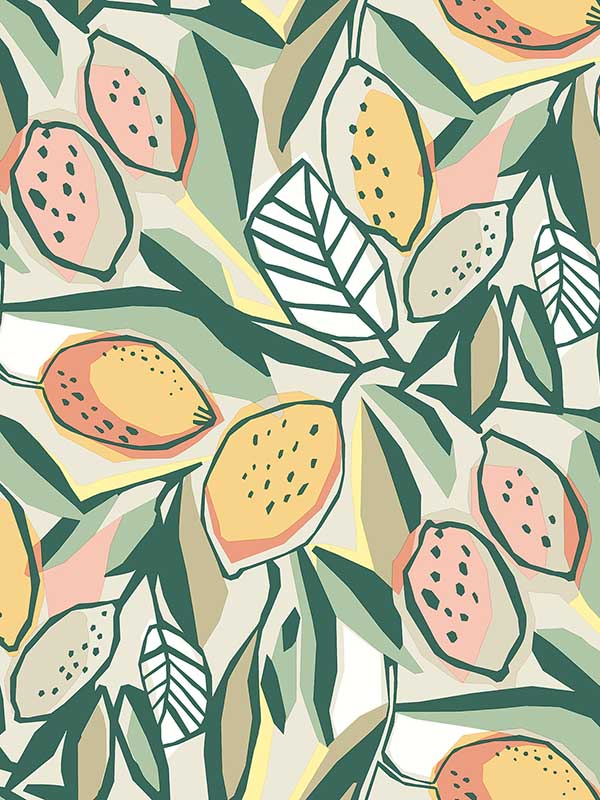 Meyer Citrus fabric in peach color - pattern number 4014-26419 - by A Street Prints in the Seychelles collection