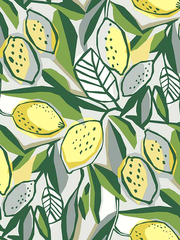 Meyer Citrus fabric in yellow color - pattern number 4014-26420 - by A Street Prints in the Seychelles collection