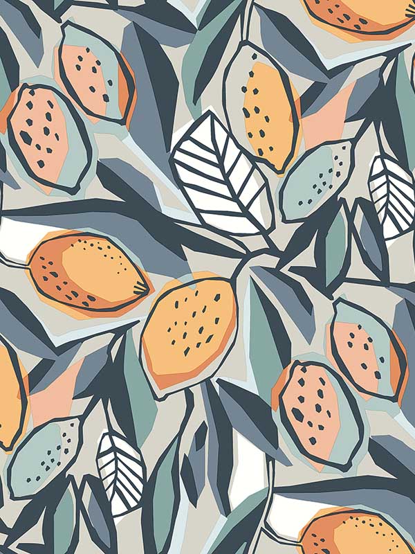 Meyer Citrus fabric in teal color - pattern number 4014-26421 - by A Street Prints in the Seychelles collection