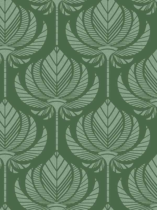 Palmier Lotus Fan fabric in green color - pattern number 4014-26426 - by A Street Prints in the Seychelles collection