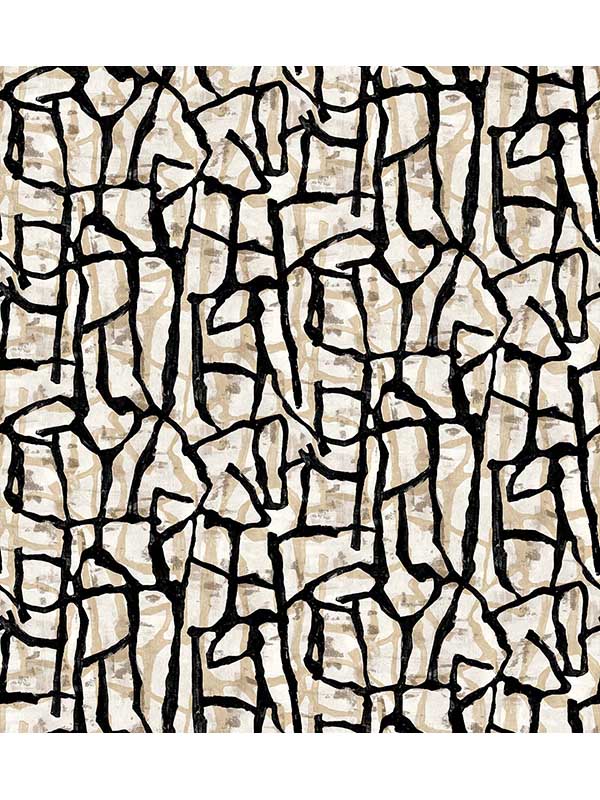 Jouji fabric in ebony and sand color - pattern number JP11500M - by Seabrook in the Japandi Style collection