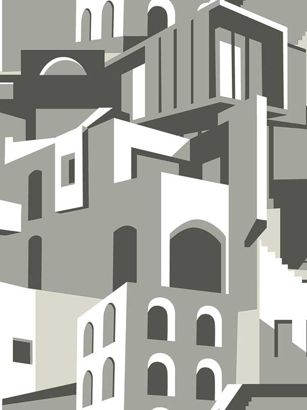 Arch Architectural Peel and Stick fabric in grey color - pattern number PSW1247RL - by York in the Risky Business Vol III Peel and Stick Wallpaper collection