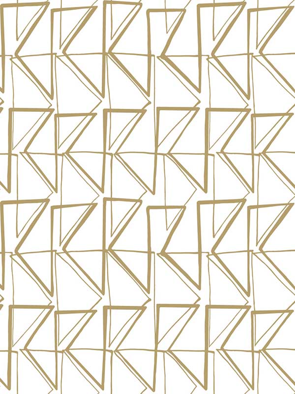 Love Triangles Peel and Stick wallpaper in gold metallic color - pattern number PSW1255RL - by York in the Risky Business Vol III Peel and Stick Wallpaper collection