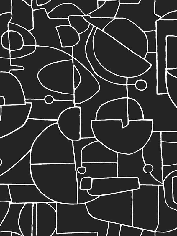 Robotics Peel and Stick fabric in black color - pattern number PSW1264RL - by York in the Risky Business Vol III Peel and Stick Wallpaper collection