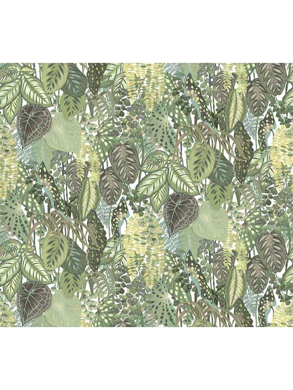Greenery Mural Cotton mural in green color - pattern number GO8332M - by York in the Greenhouse collection