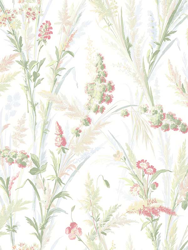 Hillaire Meadow wallpaper in green color - pattern number 4072-70029 - by Chesapeake in the Delphine collection