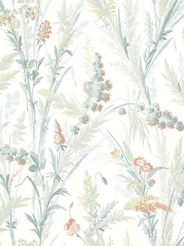 Hillaire Meadow wallpaper in teal color - pattern number 4072-70031 - by Chesapeake in the Delphine collection