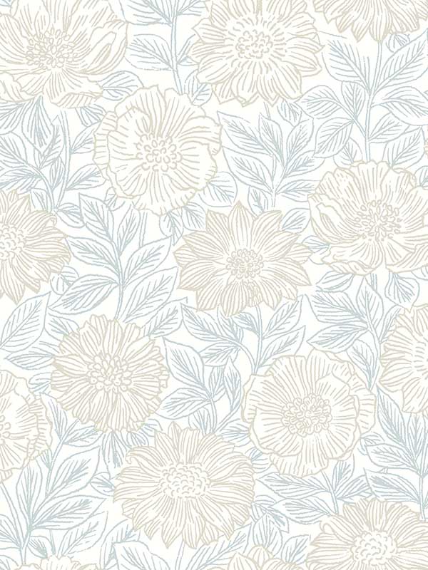 Faustin Floral wallpaper in neutral color - pattern number 4072-70045 - by Chesapeake in the Delphine collection