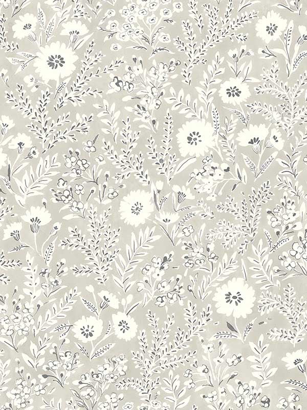 Agathon Floral fabric in taupe color - pattern number 4072-70049 - by Chesapeake in the Delphine collection