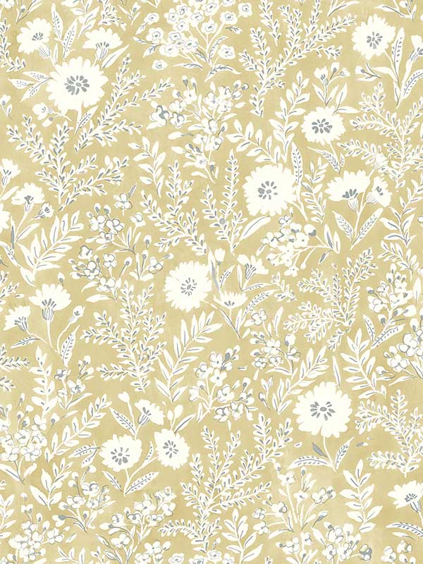 Agathon Floral fabric in wheat color - pattern number 4072-70052 - by Chesapeake in the Delphine collection