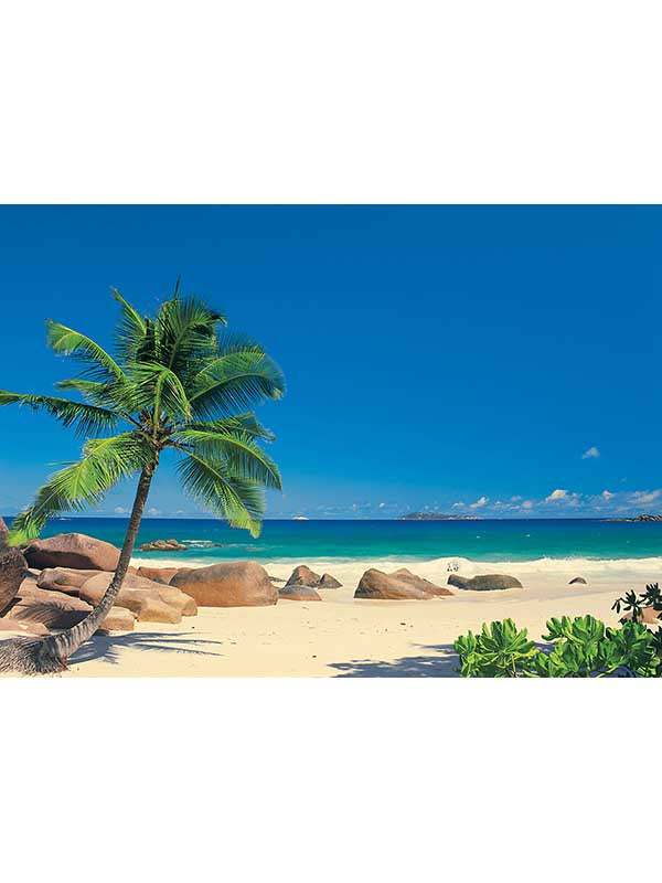 Seychellen 4 Panel fabric in blue color - pattern number 4-006 - by Brewster in the Komar Colours collection