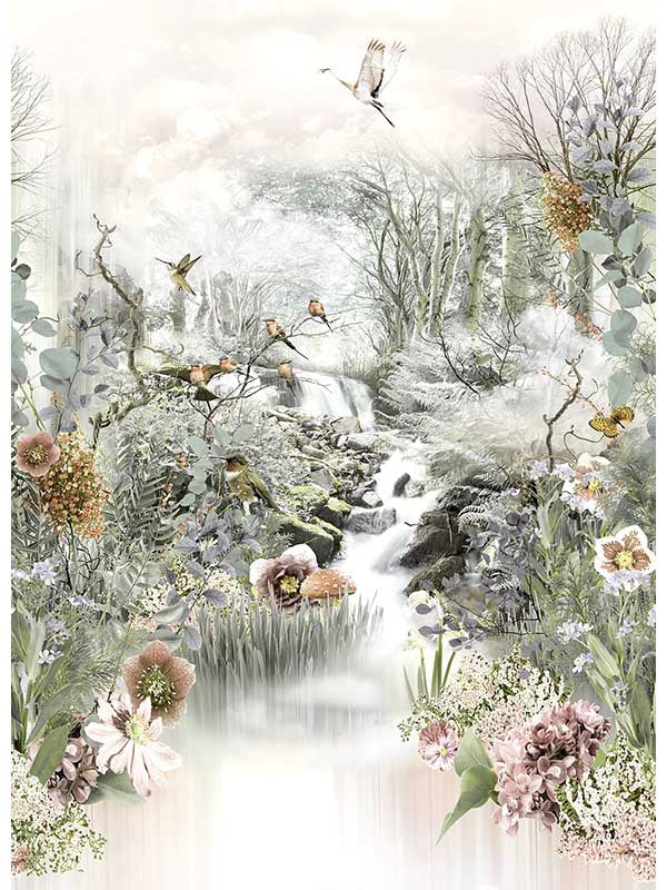 Fable 4 Panel fabric in multicolor color - pattern number 4-203 - by Brewster in the Komar Colours collection