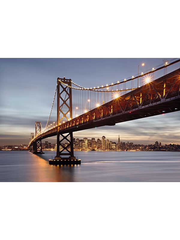 Bay Bridge 8 Panel fabric in blue color - pattern number 8-733 - by Brewster in the Komar Colours collection