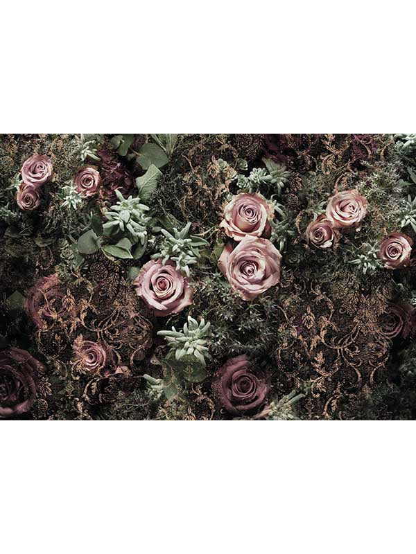 Velvet 8 Panel mural in pink color - pattern number 8-980 - by Brewster in the Komar Colours collection