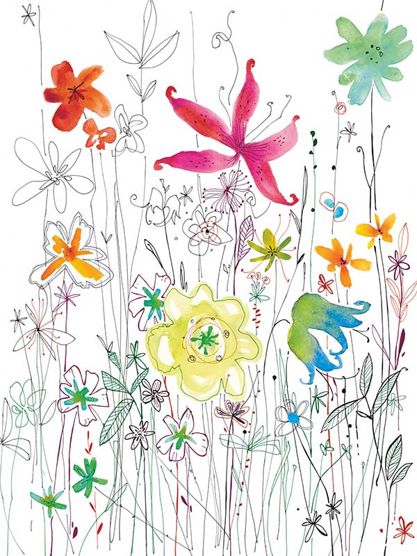 Joli 2 Panel mural in multicolor color - pattern number XXL2-022 - by Brewster in the Komar Colours collection