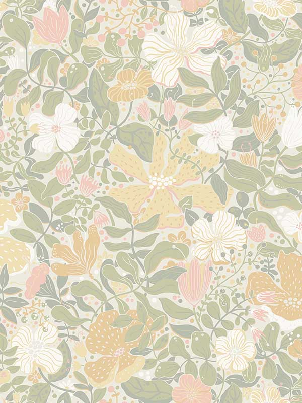 Midsommar Floral Medley fabric in pastel color - pattern number 4111-63019 - by A Street Prints in the Briony collection