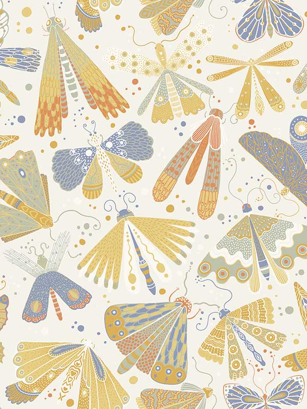 Flyga Butterfly Bonanza fabric in gold color - pattern number 4111-63023 - by A Street Prints in the Briony collection