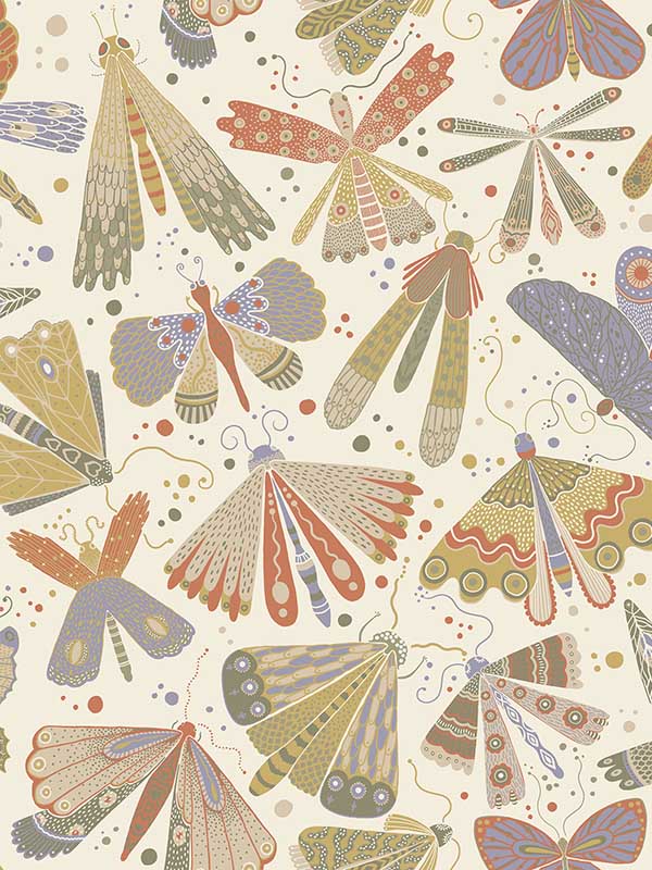 Flyga Butterfly Bonanza fabric in moss color - pattern number 4111-63024 - by A Street Prints in the Briony collection