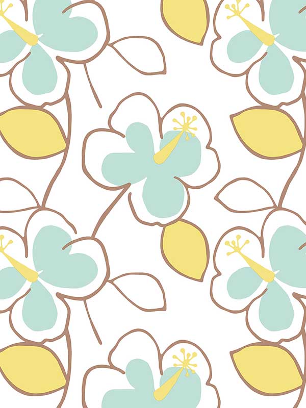 Flower Power fabric in mint green lime color - pattern number JJ38017 - by Patton Norwall in the Rewind by James Joseph collection