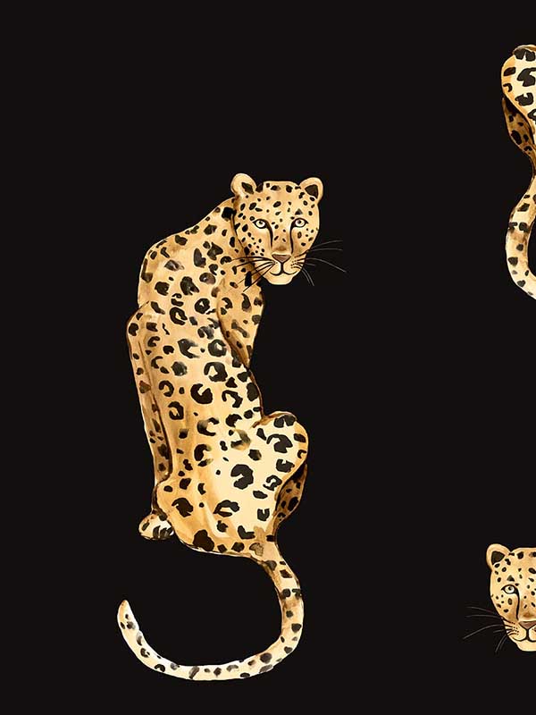 Leopard King Peel and Stick fabric in black color - pattern number DB20200 - by NextWall in the Peel and Stick Wallpaper by Daisy Bennett collection