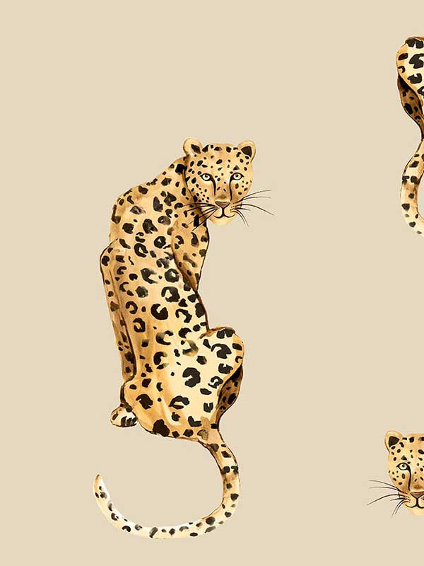 Leopard King Peel and Stick fabric in pale oak color - pattern number DB20205 - by NextWall in the Peel and Stick Wallpaper by Daisy Bennett collection