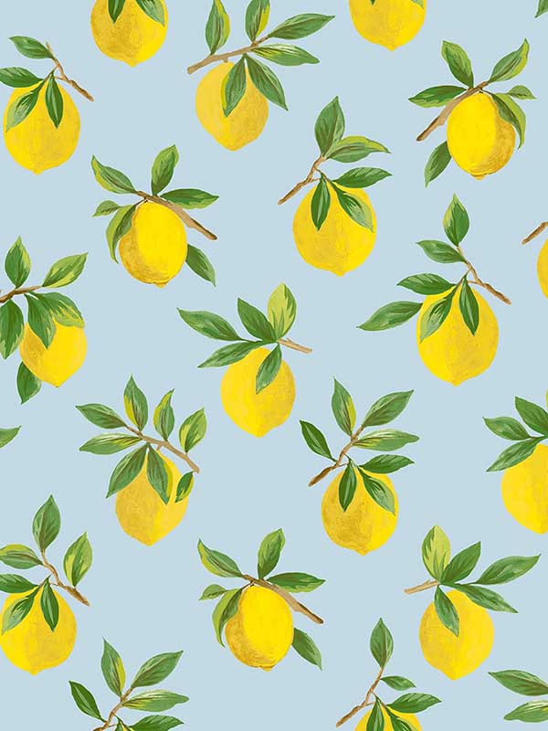 Lemoncello Peel and Stick fabric in sky blue color - pattern number DB20402 - by NextWall in the Peel and Stick Wallpaper by Daisy Bennett collection