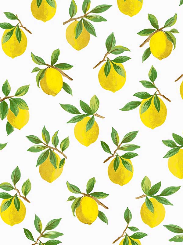 Lemoncello Peel and Stick fabric in white color - pattern number DB20403 - by NextWall in the Peel and Stick Wallpaper by Daisy Bennett collection