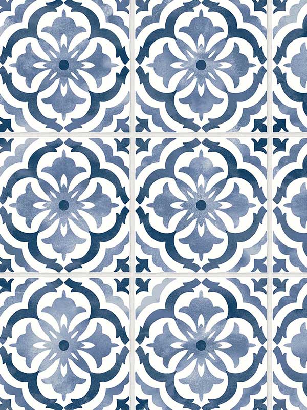 Sorento Tile Peel and Stick fabric in navy color - pattern number DB20502 - by NextWall in the Peel and Stick Wallpaper by Daisy Bennett collection