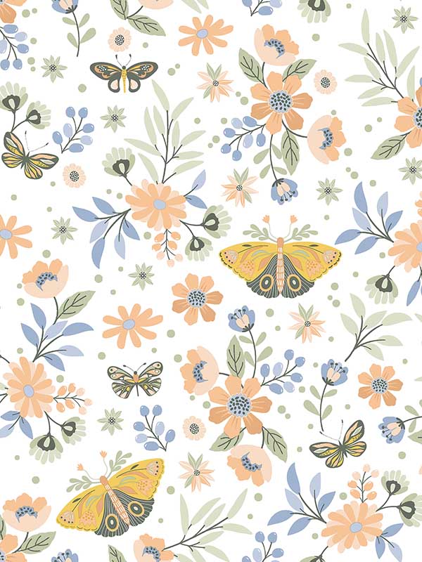 Zev Butterfly fabric in coral color - pattern number 4060-58105 - by Chesapeake in the Fable collection