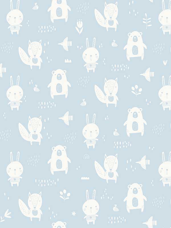 Bitsy Woodland fabric in sky blue color - pattern number 4060-91311 - by Chesapeake in the Fable collection