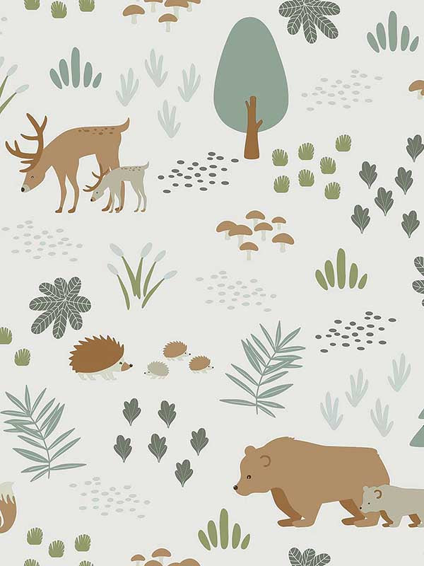 Finola Bears fabric in moss color - pattern number 4060-139247 - by Chesapeake in the Fable collection