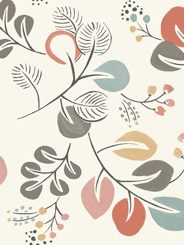 Jonah Leaf Trail fabric in multicolor color - pattern number 4066-25122 - by A Street Prints in the Hannah collection