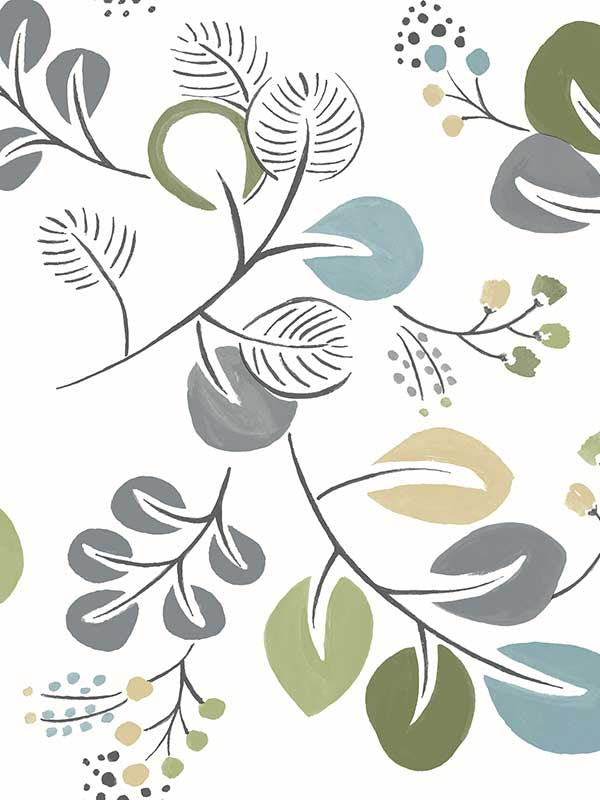 Jonah Leaf Trail fabric in green color - pattern number 4066-25123 - by A Street Prints in the Hannah collection
