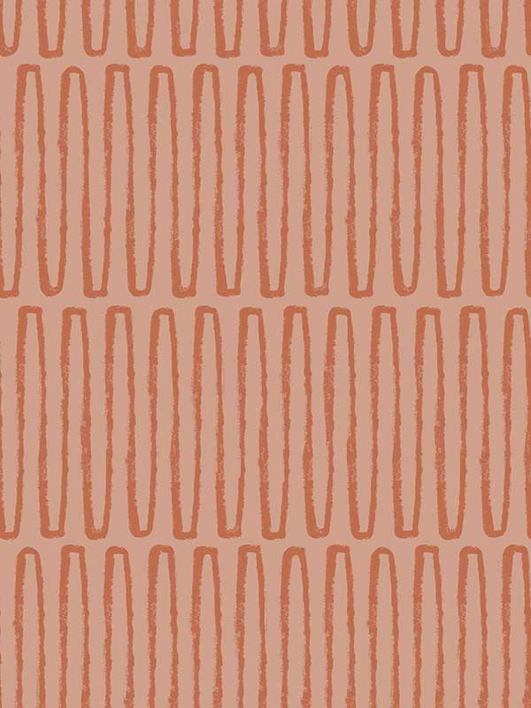 Lars Retro Wave fabric in coral color - pattern number 4066-26503 - by A Street Prints in the Hannah collection