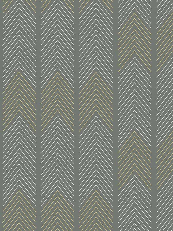 Nyle Chevron Stripes fabric in dark grey color - pattern number 4066-26529 - by A Street Prints in the Hannah collection