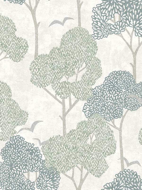 Lykke Textured Tree fabric in green color - pattern number 4066-26542 - by A Street Prints in the Hannah collection