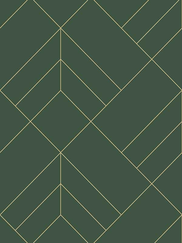 Sander Geometric wallpaper in evergreen color - pattern number 4066-26550 - by A Street Prints in the Hannah collection