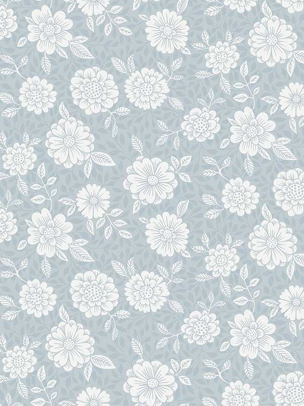 Lizette Charming Floral fabric in light blue color - pattern number 4080-15912 - by A Street Prints in the Ingrid collection