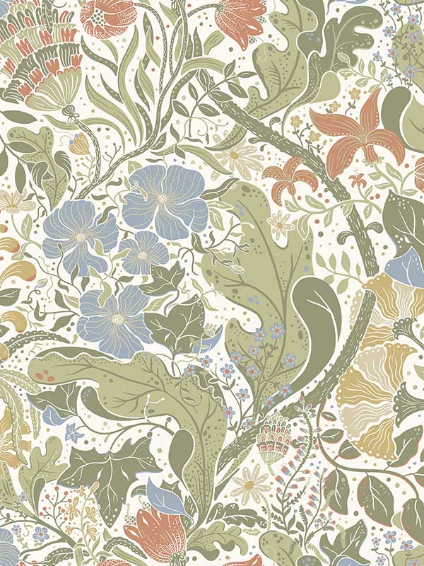 Elise Nouveau Gardens fabric in cream color - pattern number 4080-83101 - by A Street Prints in the Ingrid collection